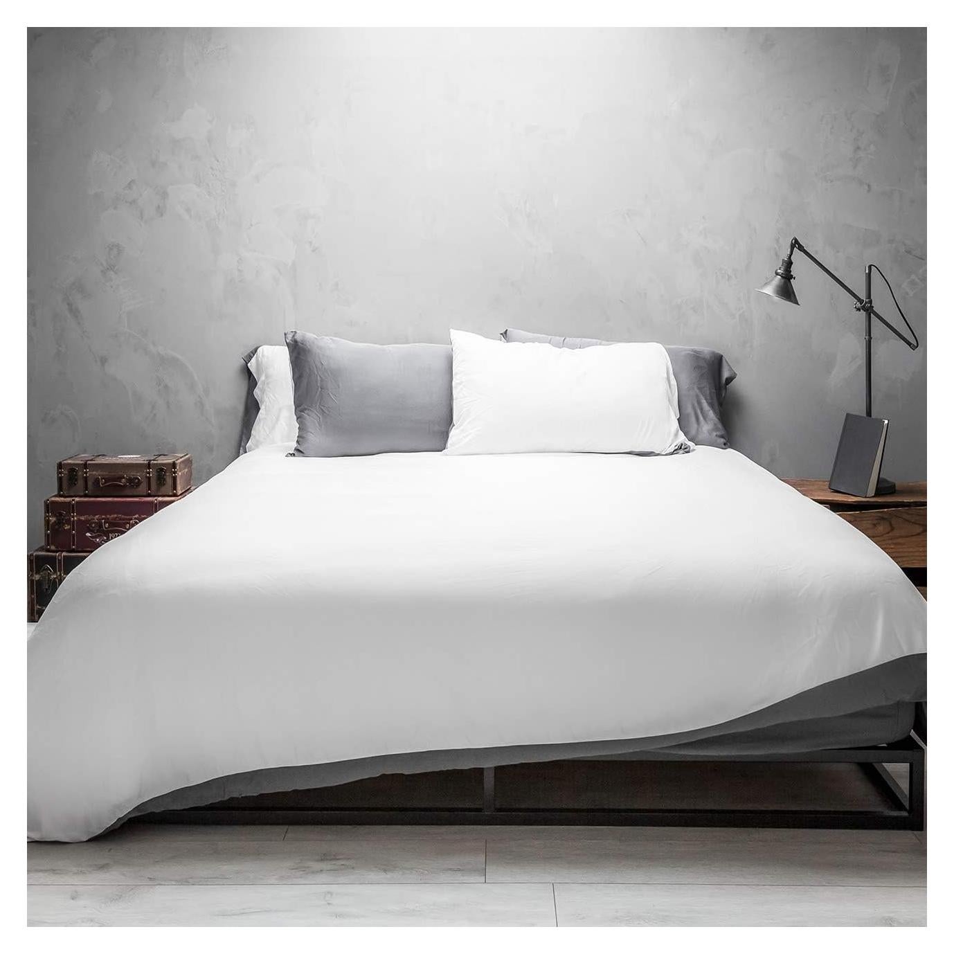 Juego de Sábanas Rey 6p Viscosa Bambú Wooflinen Gris Moderno