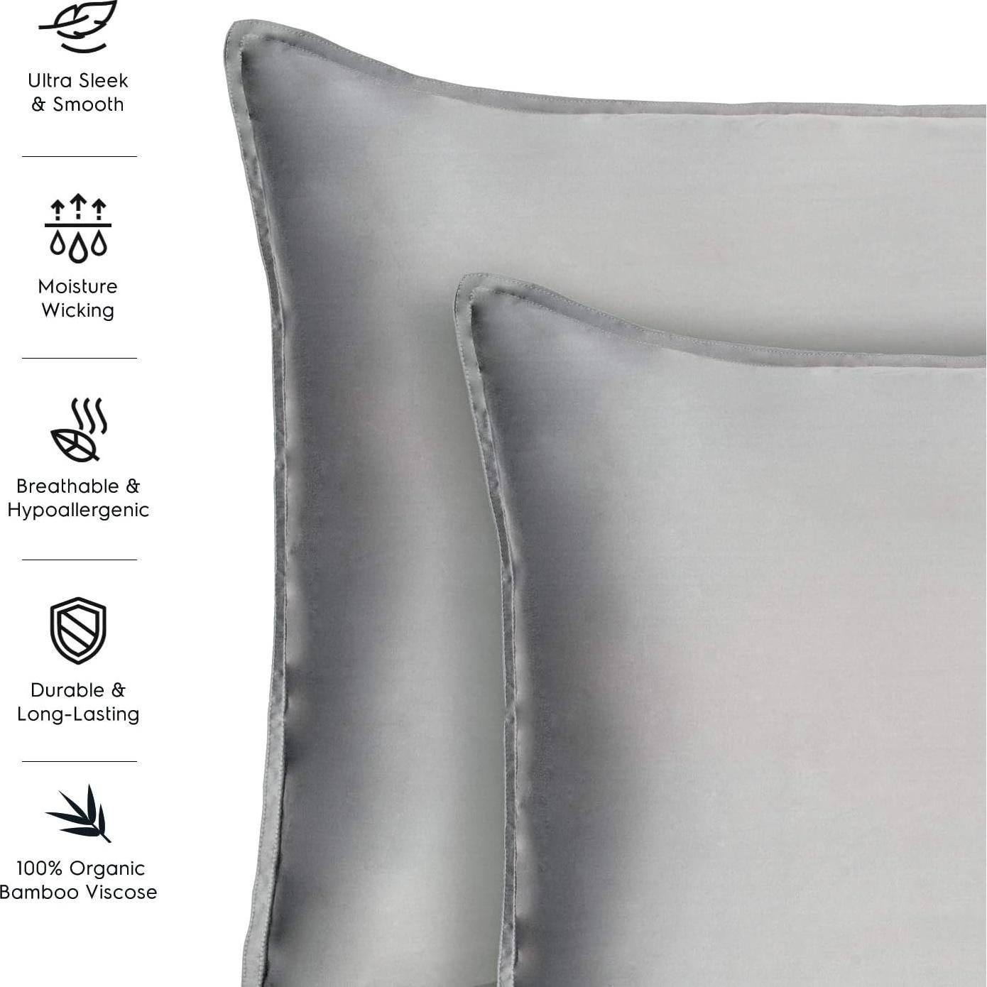 Funda de Edredón King Tafts 3 Piezas Viscosa Bambú Gris