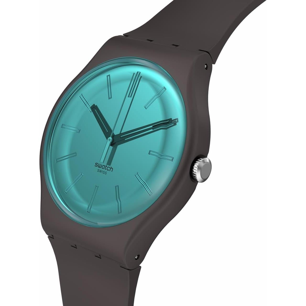 Reloj Unisex Swatch New Gent 41mm Cuarzo Marrón Impermeable