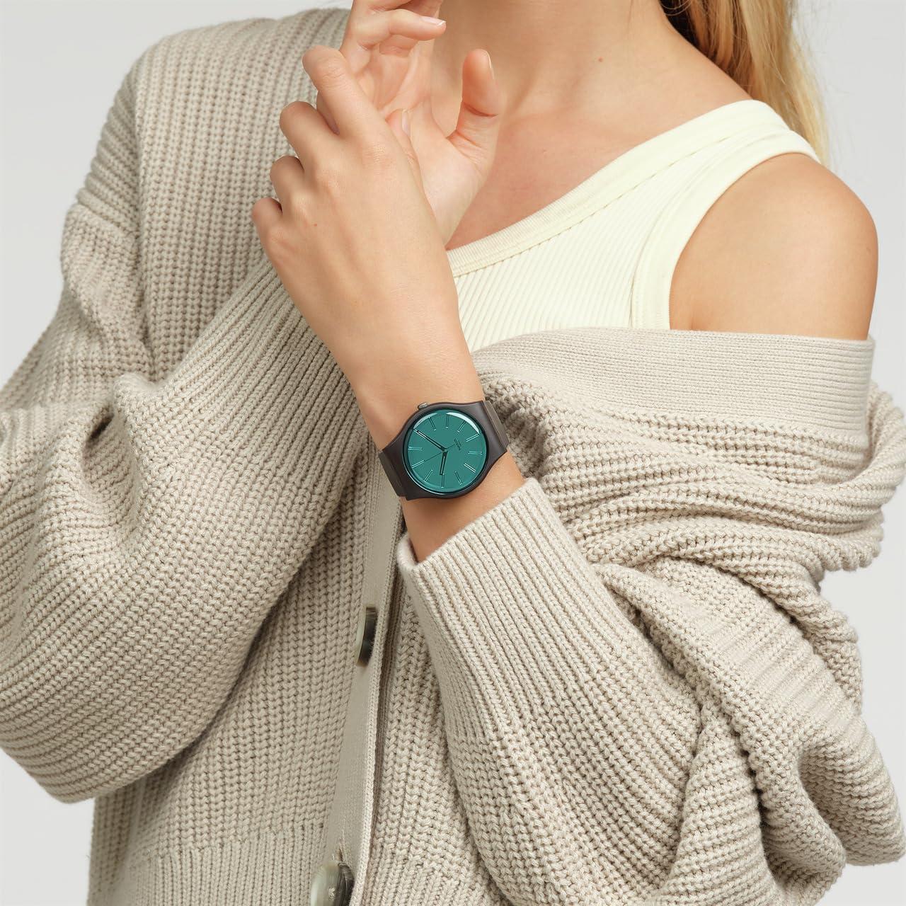 Reloj Unisex Swatch New Gent 41mm Cuarzo Marrón Impermeable