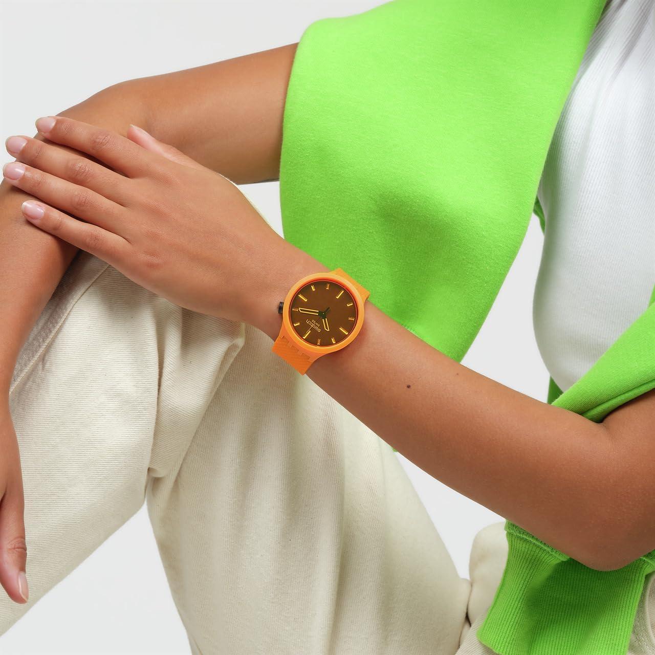 Reloj Swatch Big Bold Biosourced Unisex 47mm Naranja