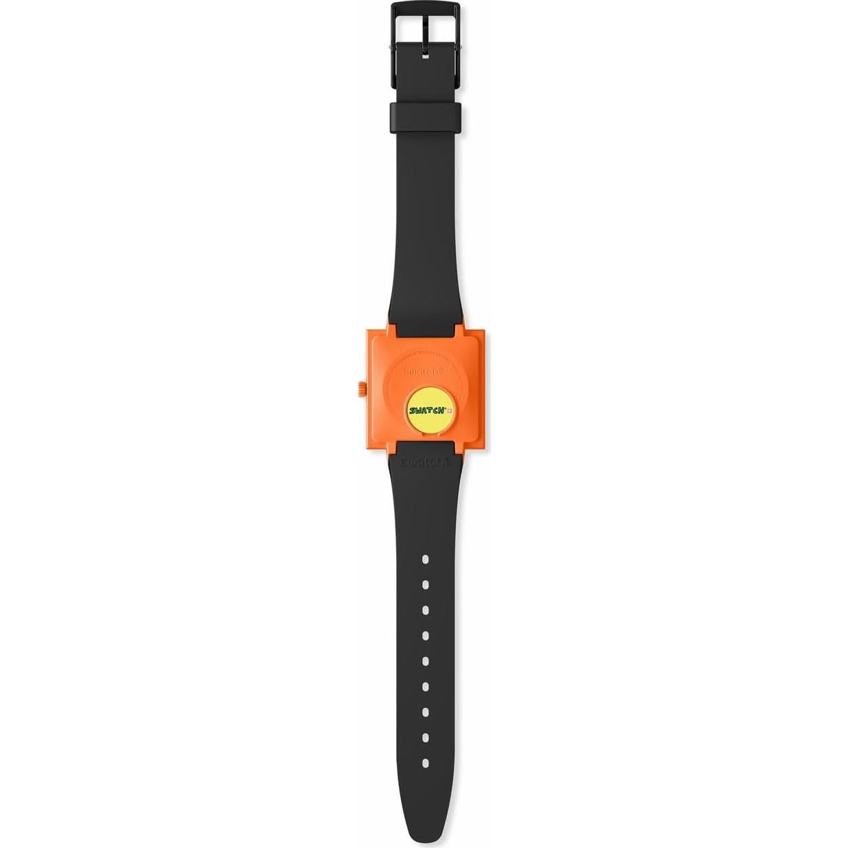 Reloj Swatch Bioceramic Naranja Cuadrado 41.8mm Impermeable