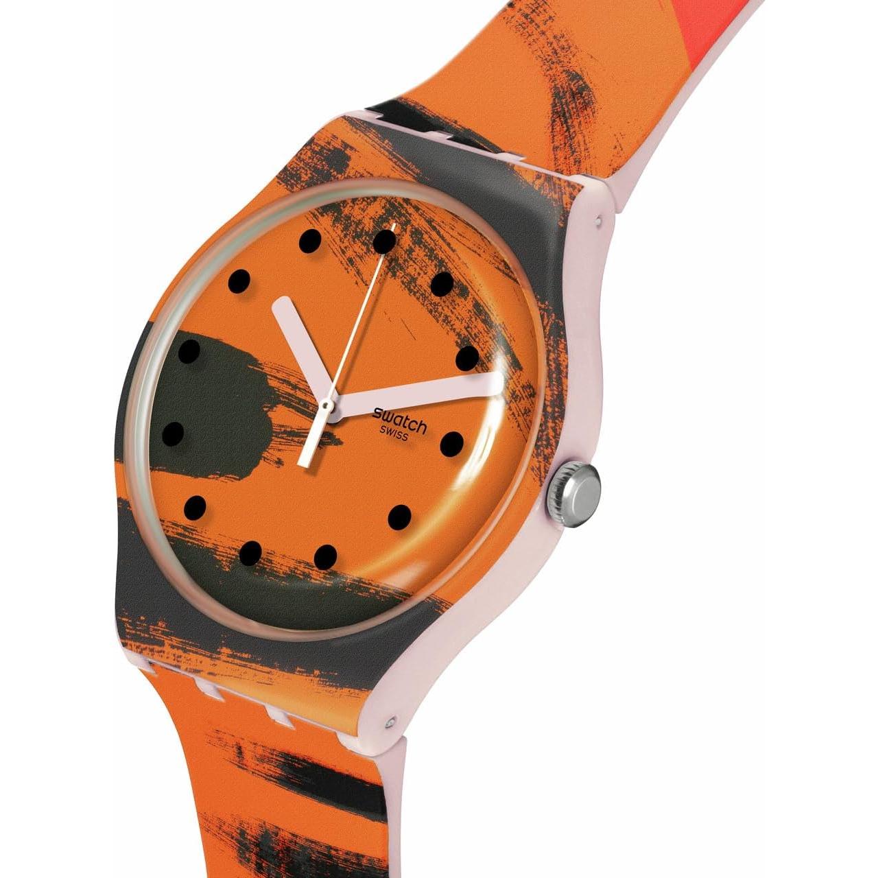 Reloj Unisex Swatch Biocerámico 41mm Rosa y Naranja