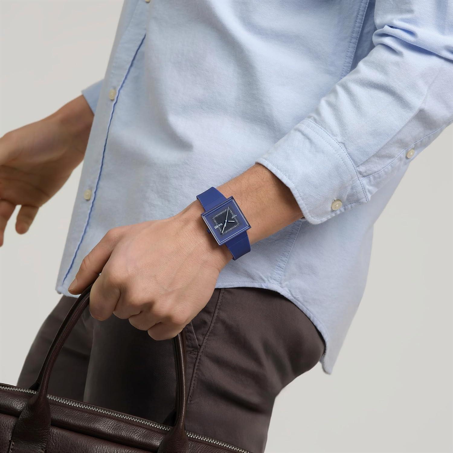 Reloj Unisex Swatch Bioceramic Cuadrado Azul 42mm Cuarzo