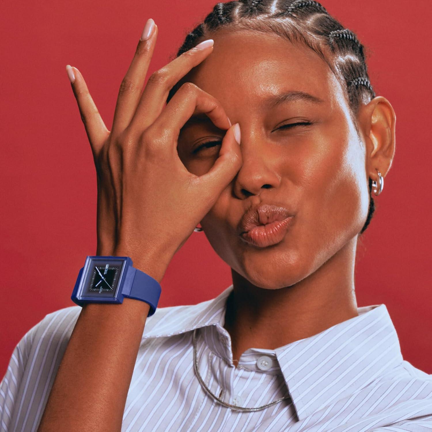 Reloj Unisex Swatch Bioceramic Cuadrado Azul 42mm Cuarzo