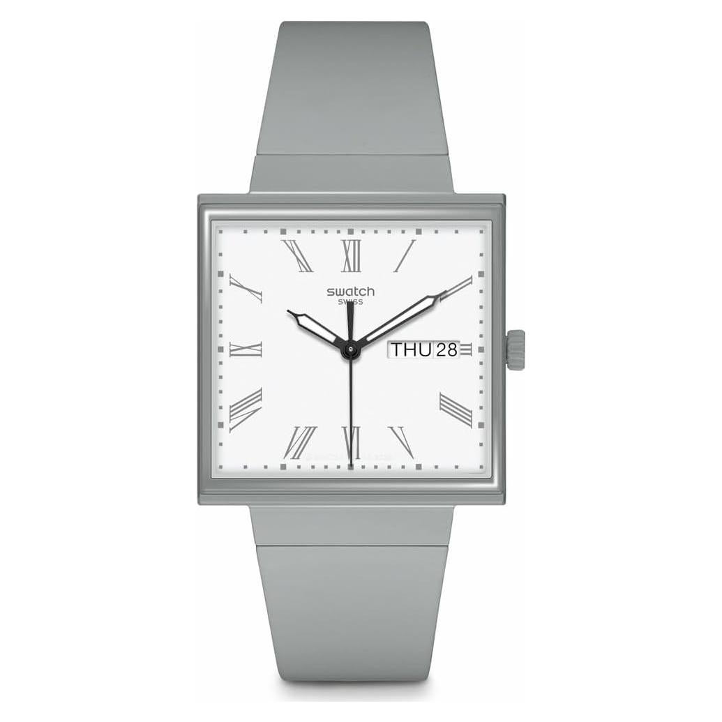 Reloj Swatch Bioceramic Cuadrado Gris Unisex Cuarzo 33.25mm