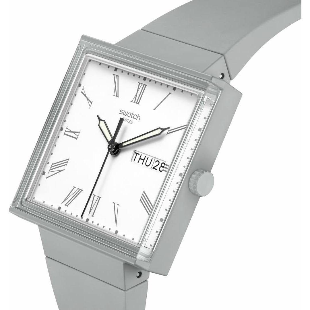 Reloj Swatch Bioceramic Cuadrado Gris Unisex Cuarzo 33.25mm