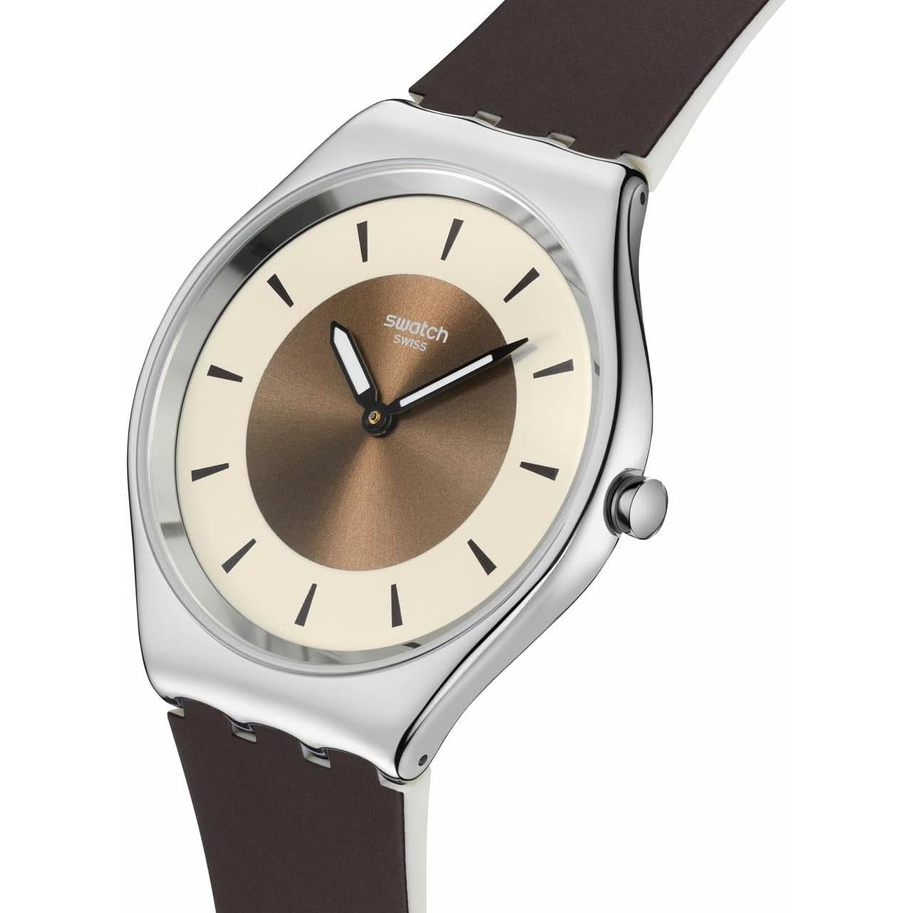 Reloj Swatch Skin Irony Unisex 38mm Cuarzo Marrón Impermeable