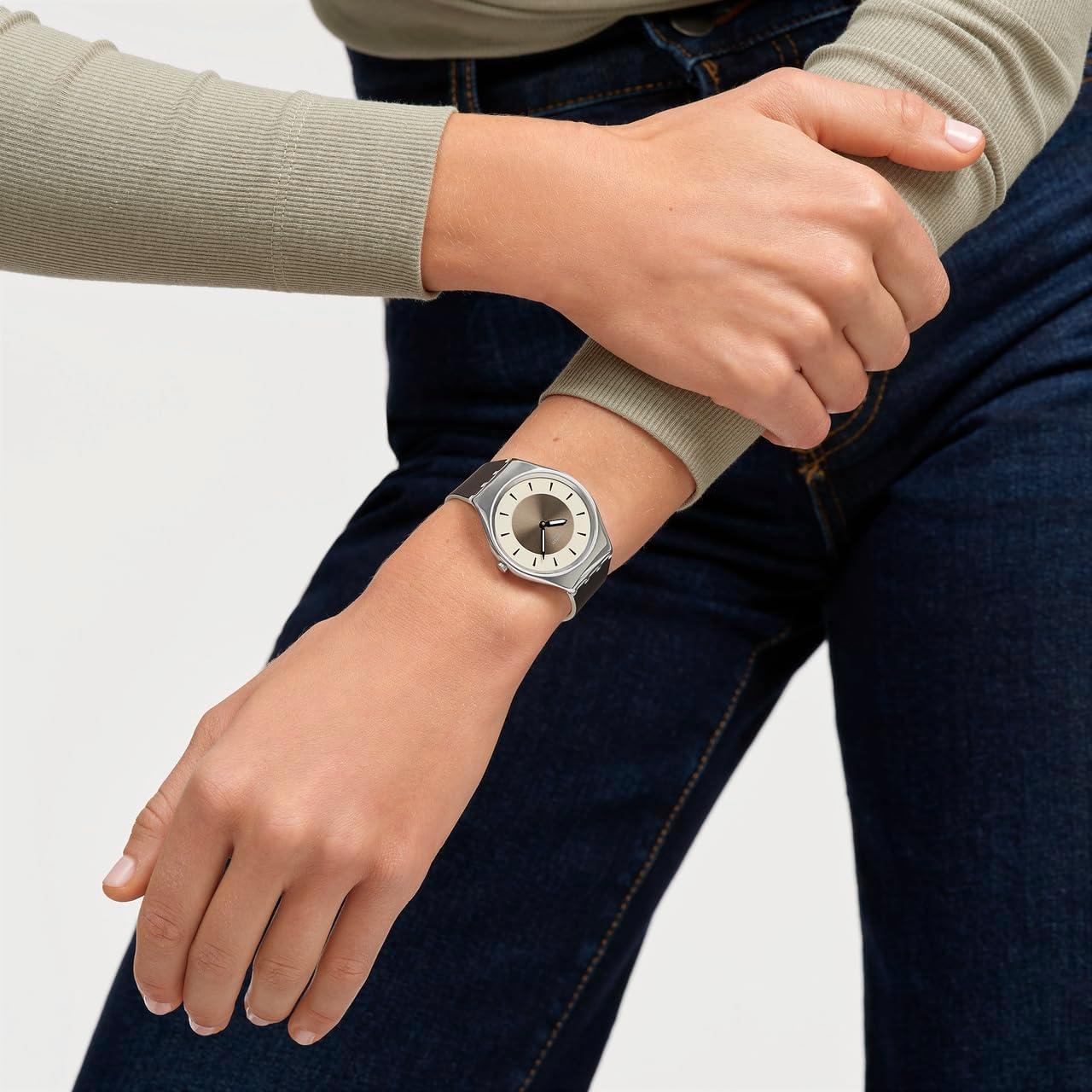 Reloj Swatch Skin Irony Unisex 38mm Cuarzo Marrón Impermeable