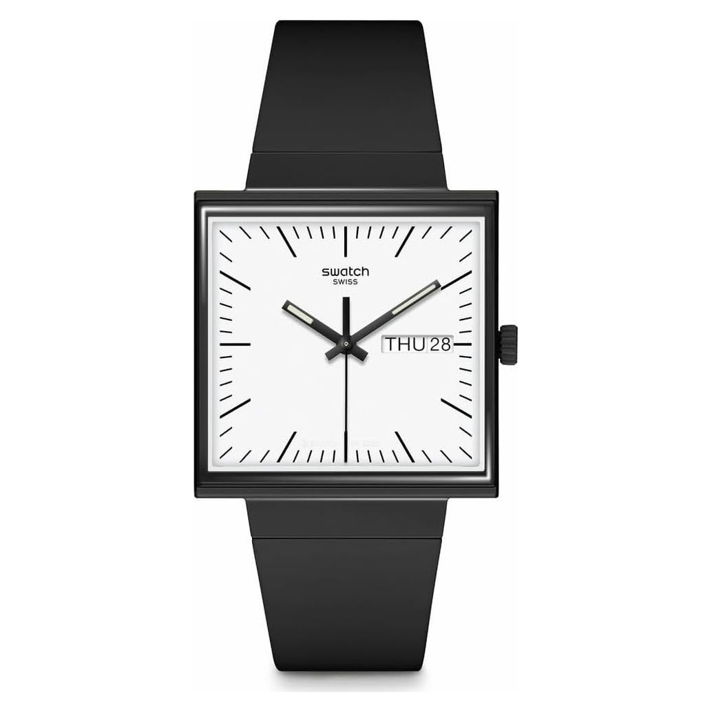 Reloj Swatch Bioceramic Cuadrado Unisex Negro 33.25mm
