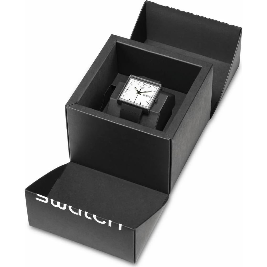 Reloj Swatch Bioceramic Cuadrado Unisex Negro 33.25mm