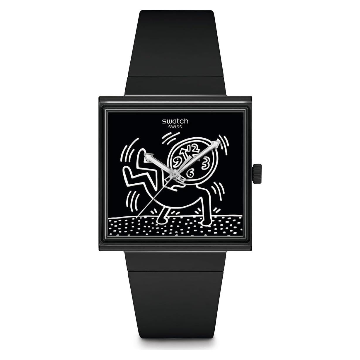 Reloj Swatch Bioceramic Cuadrado Negro 41.8mm Impermeable