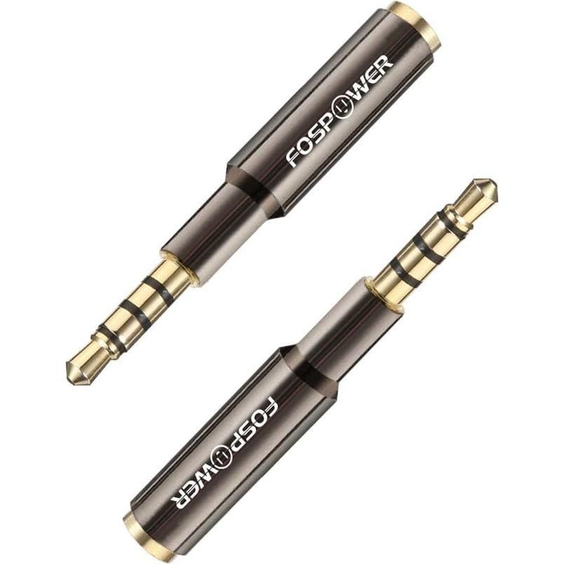 Adaptador de audio 3.5mm macho a hembra FosPower - Paquete de 3