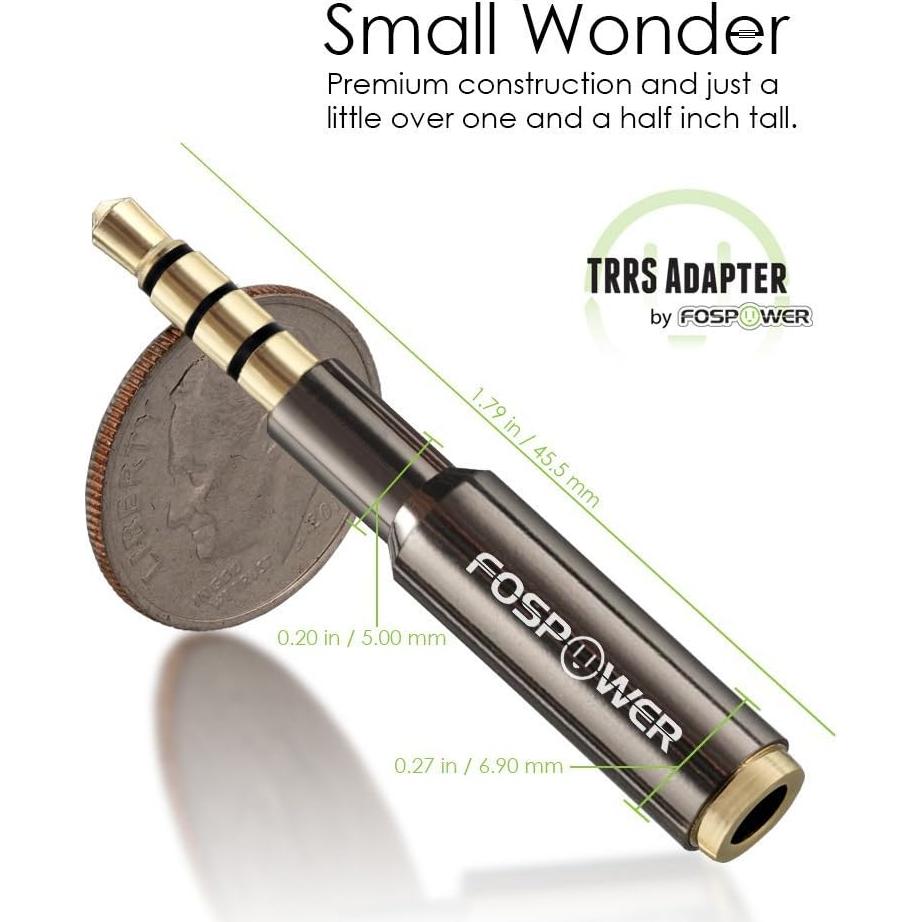 Adaptador de audio 3.5mm macho a hembra FosPower - Paquete de 3