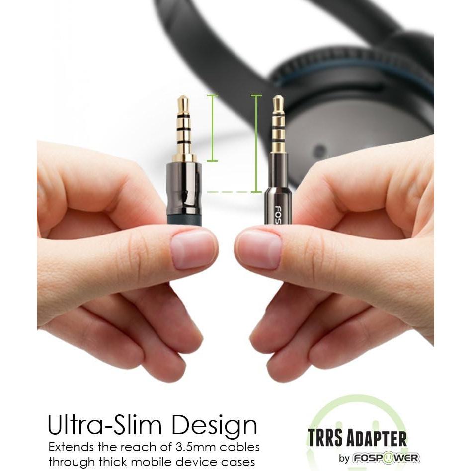 Adaptador de audio 3.5mm macho a hembra FosPower - Paquete de 3