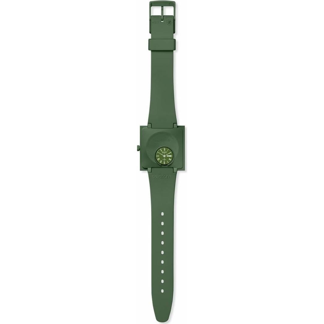 Reloj Swatch Bioceramic Cuadrado Verde Unisex Cuarzo Impermeable