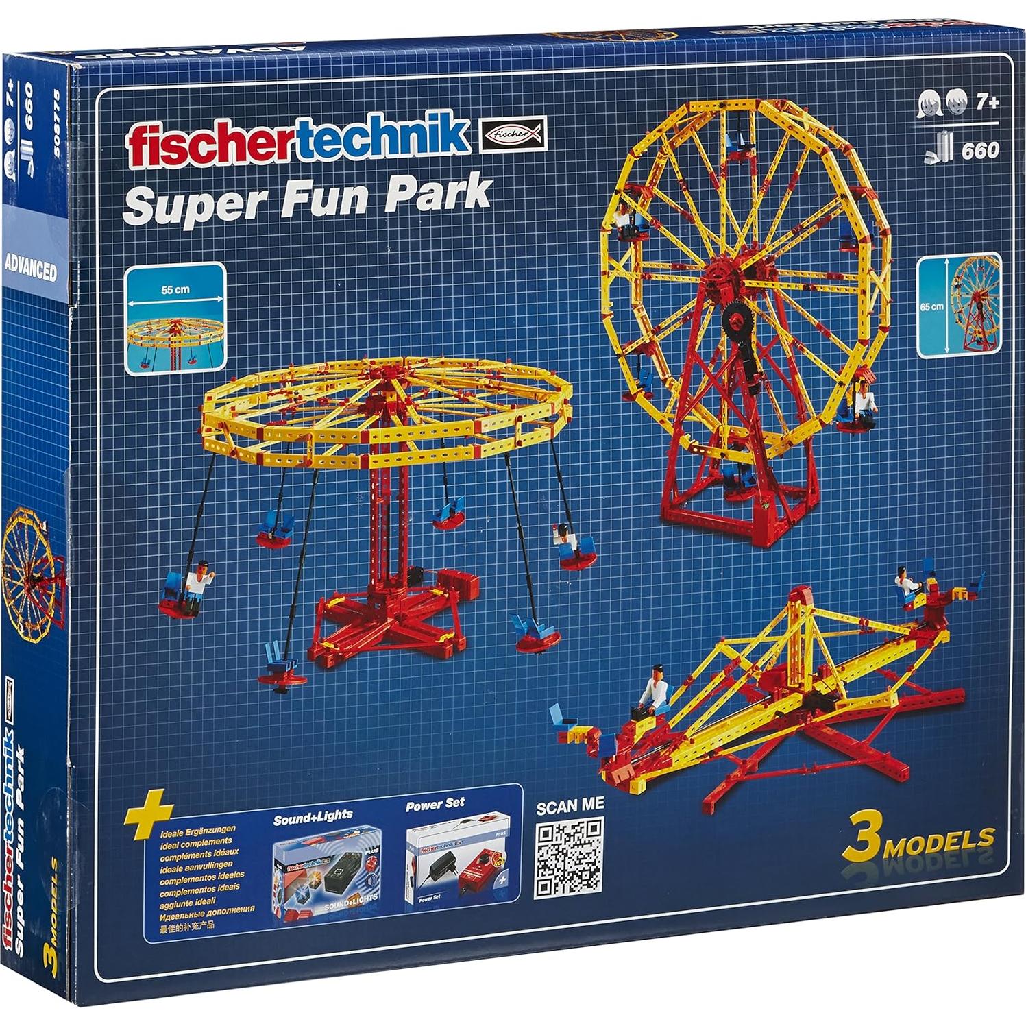 Fischertechnik Parque de Diversiones 660 Piezas Noria Motor XS