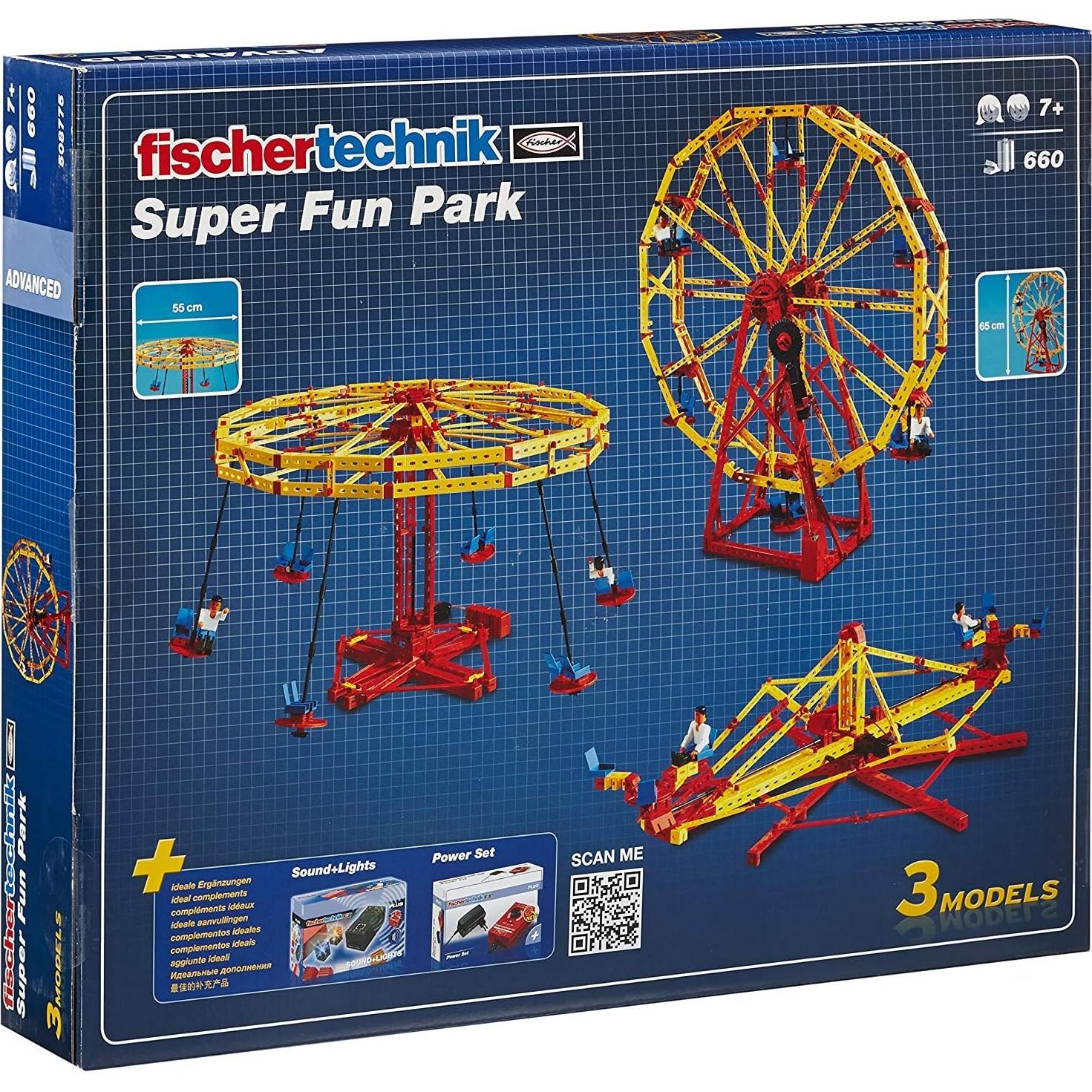 Fischertechnik Parque de Diversiones 660 Piezas Noria Motor XS