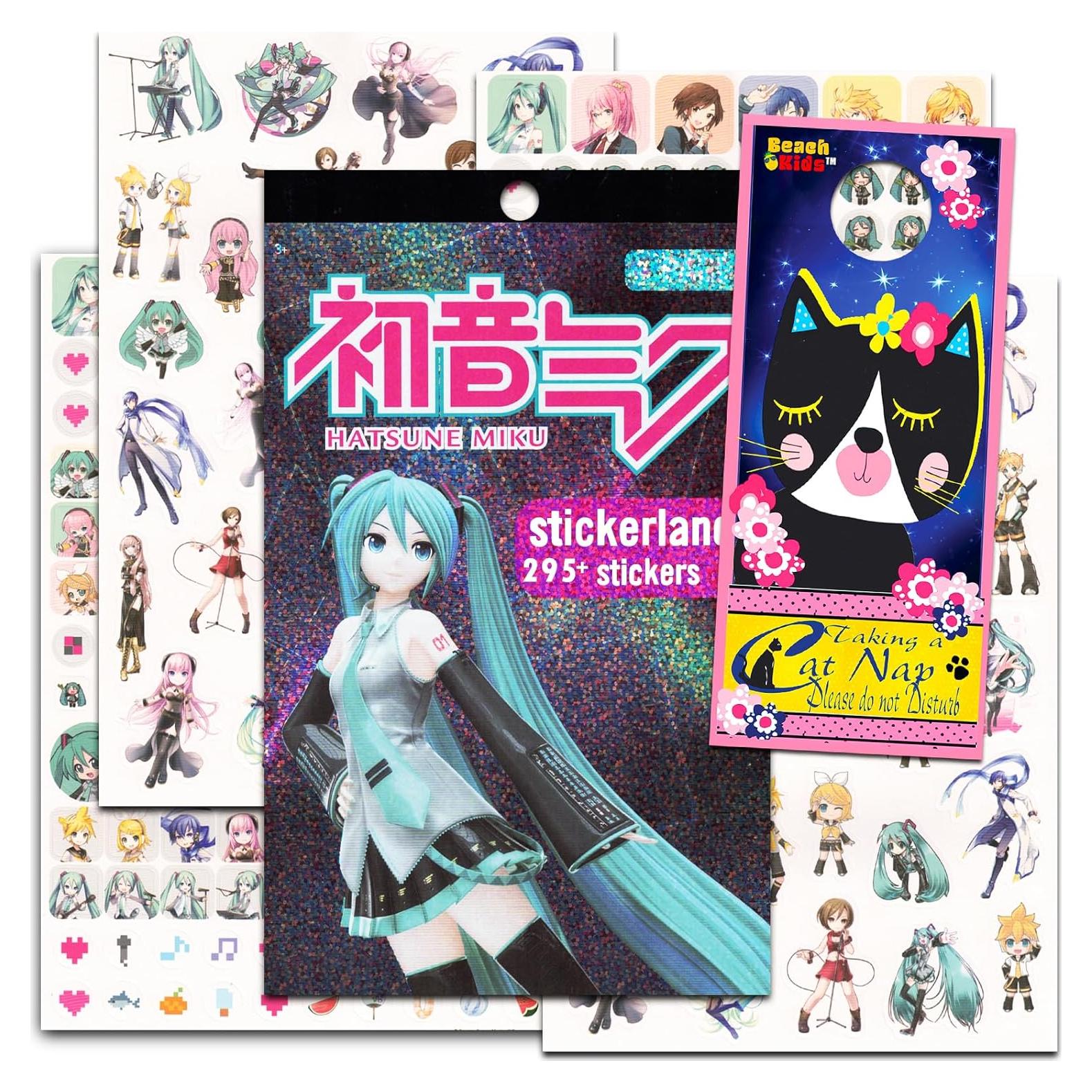 Conjunto de Stickers Hatsune Miku - 295 Stickers + Colgador