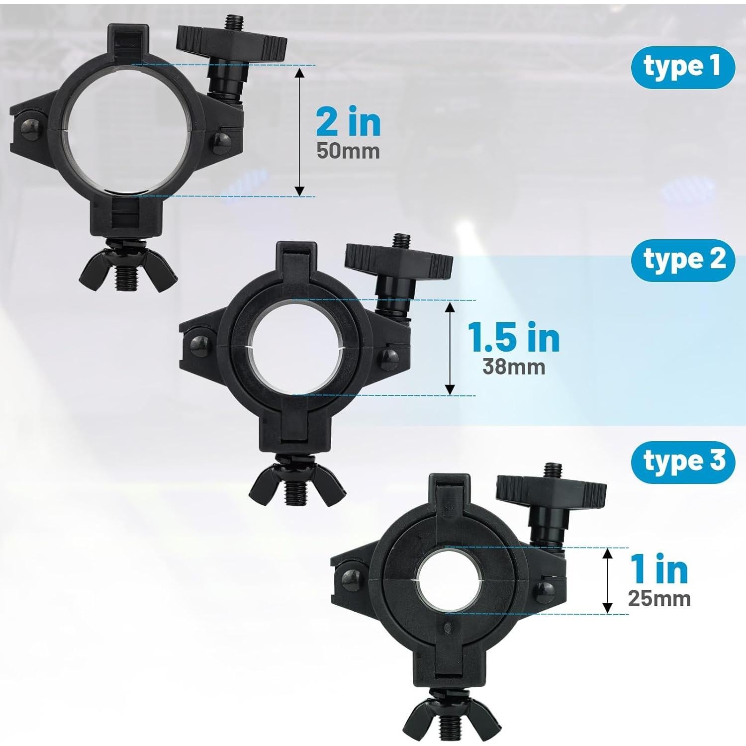 Abrazadera O de Luz de Escenario CZGOR Paquete de 10