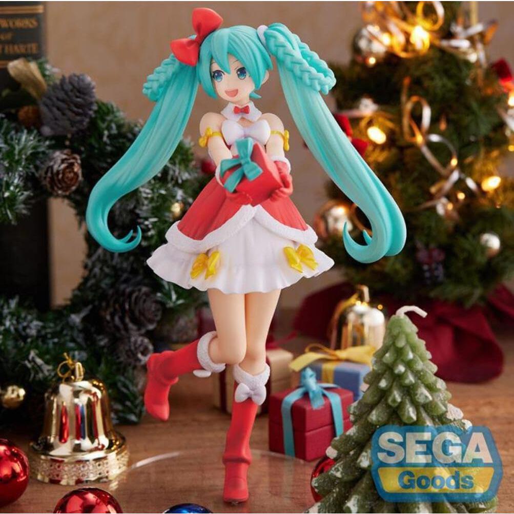 Estatua Hatsune Miku Navidad 2022 SEGA 15 cm Colorida
