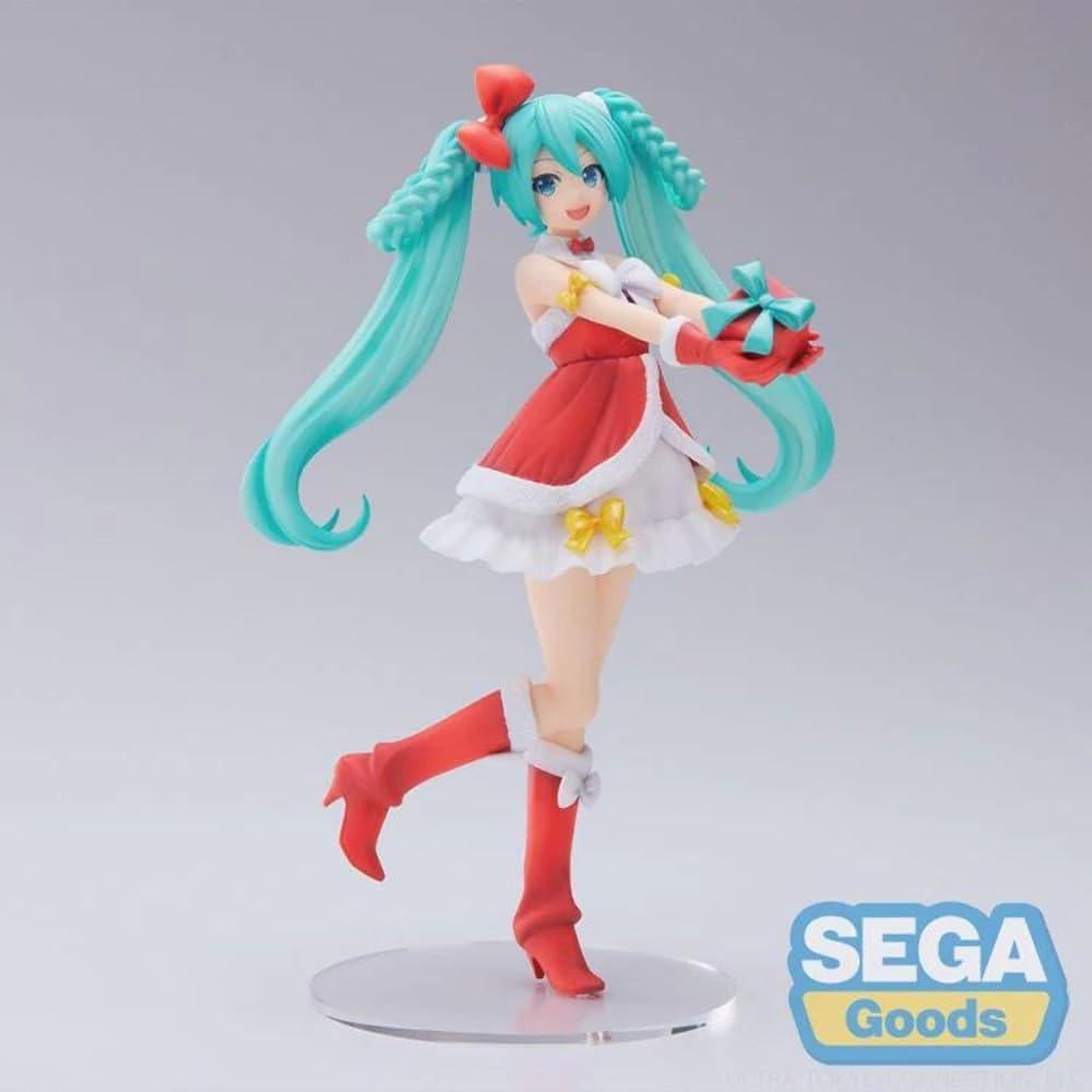 Estatua Hatsune Miku Navidad 2022 SEGA 15 cm Colorida