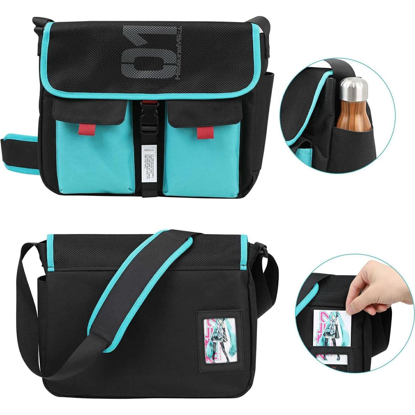 Bolsa de Mensajero FIREFIRST Hatsune Miku Verde 29x26x9 cm
