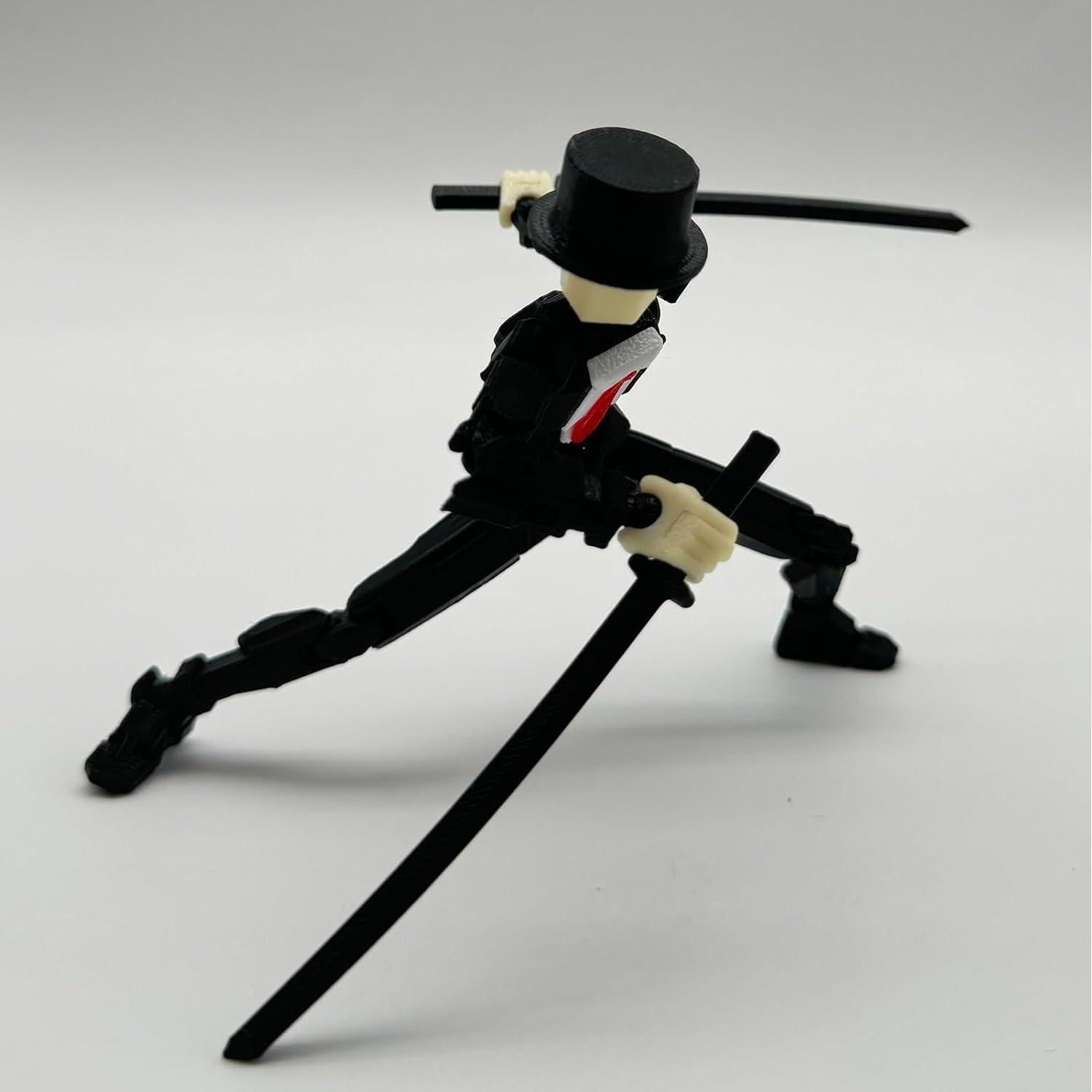 Figura de acción 3D Dummy13 Caballero Negro 14.1 cm con accesorios