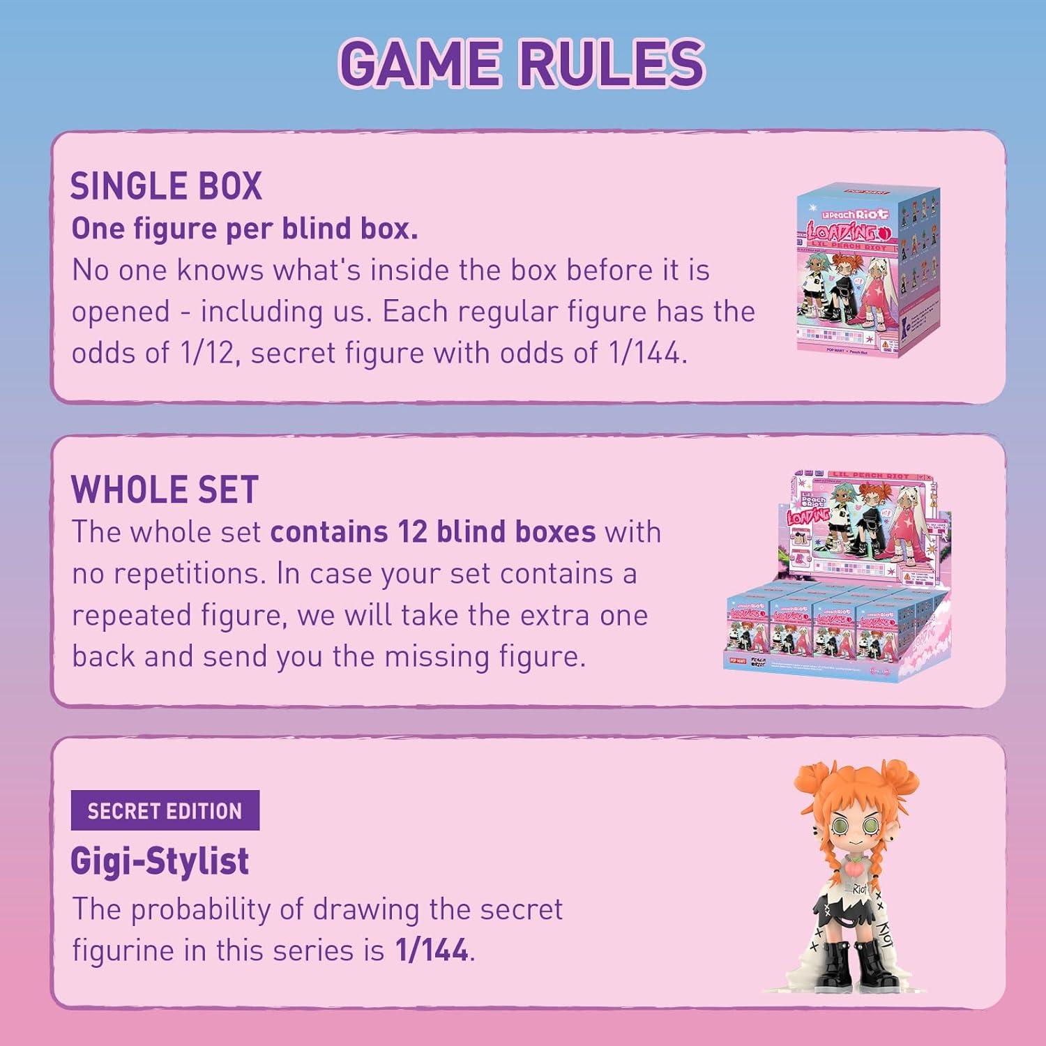 Figuras de Caja Sorpresa POP MART Lil Peach Riot Carga - Rosa
