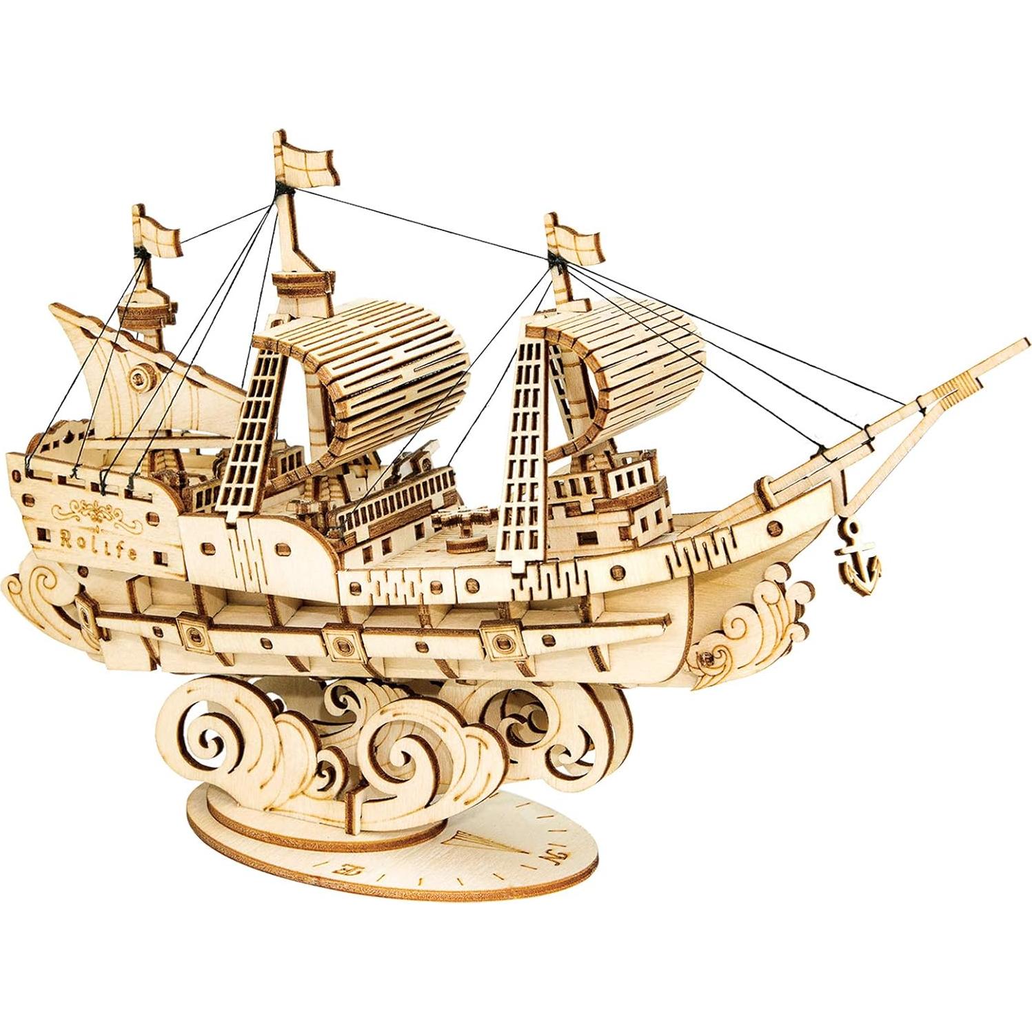 Rolife Kit de Rompecabezas 3D Barco de Vela de Madera 118 Piezas