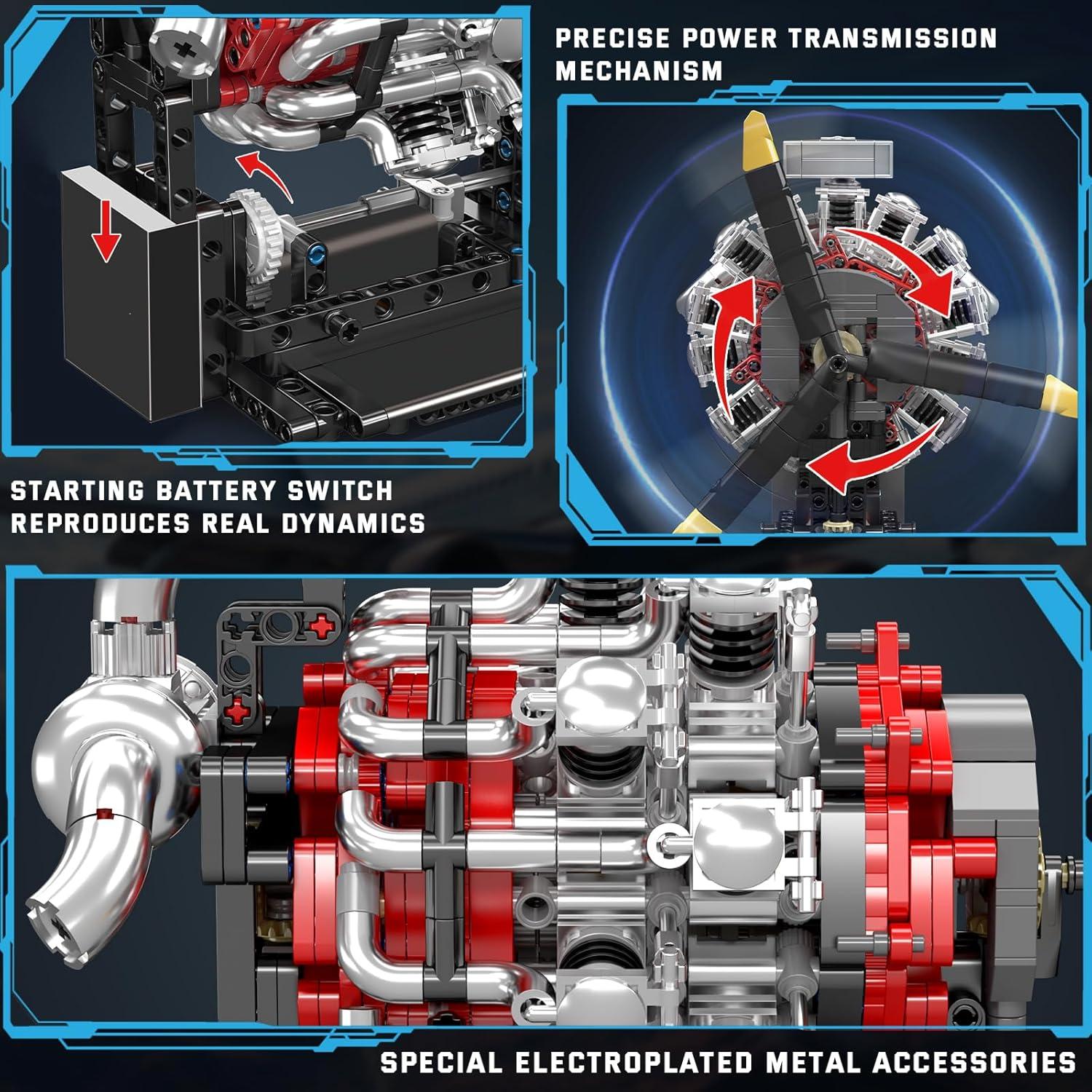 Mould King 10211 Kit de Construcción Motor Radial 1147 Piezas