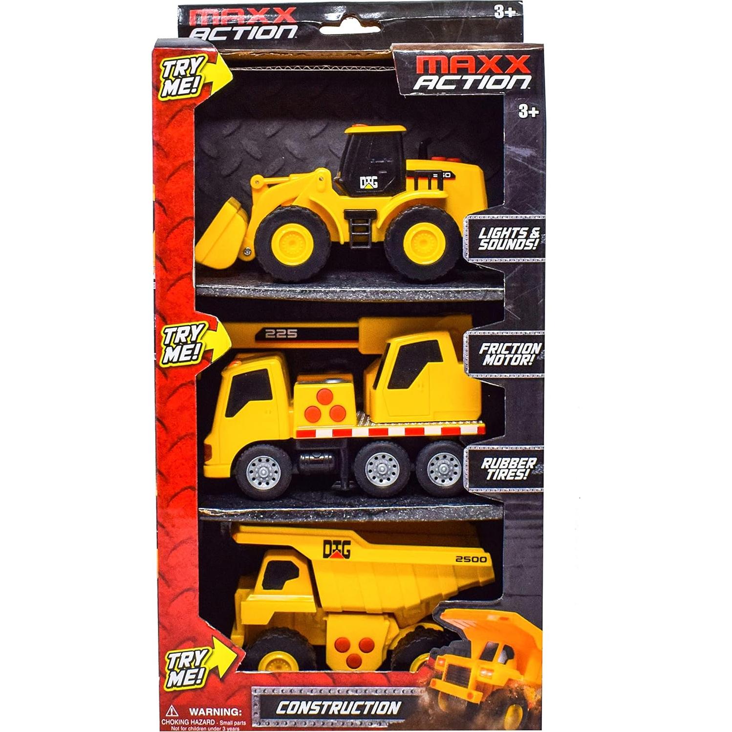 Paquete de 3 Vehículos de Construcción Maxx Action - Sunny Days