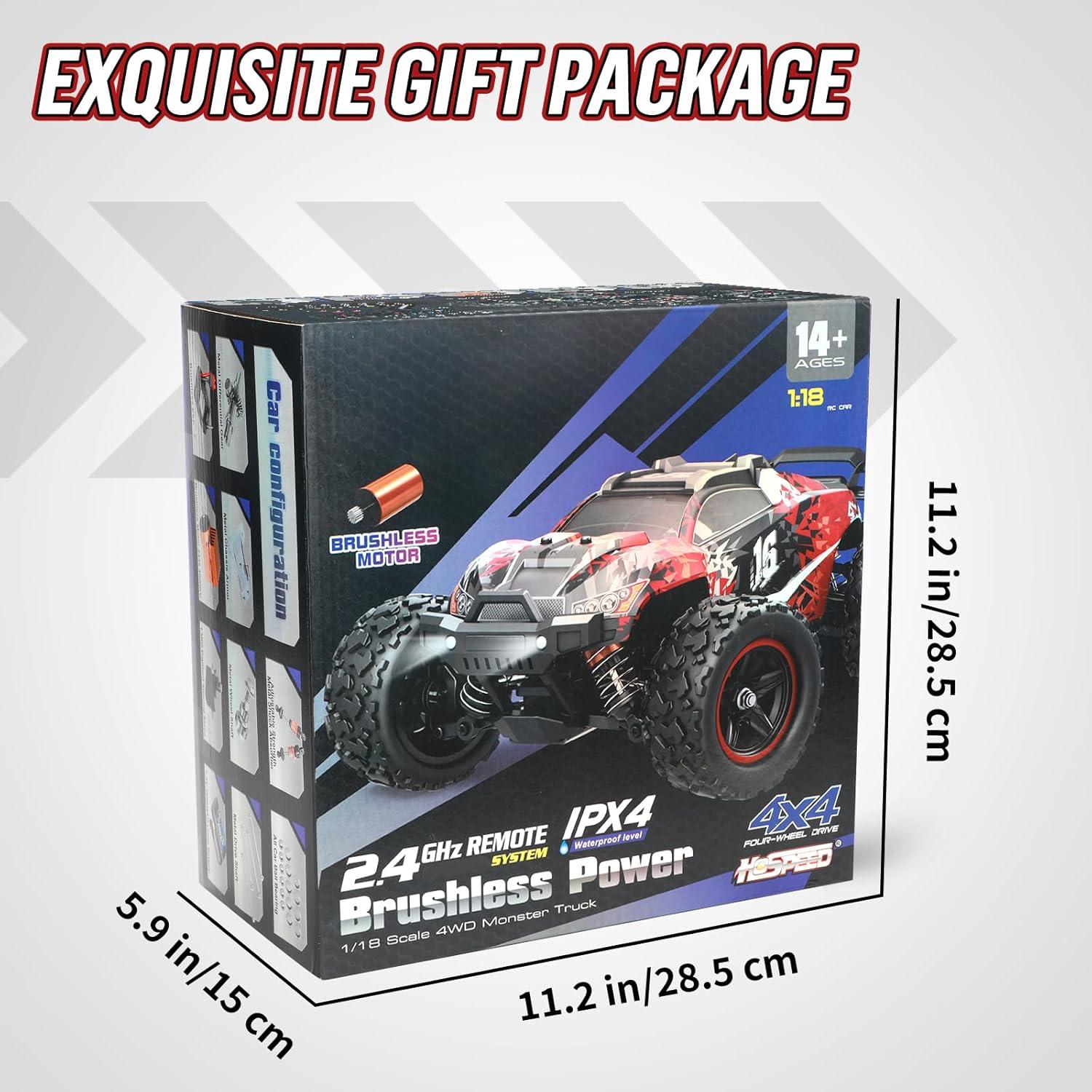 Coche RC Todo Terreno Fuzmo 1/18 Sin Escobillas 52km/h