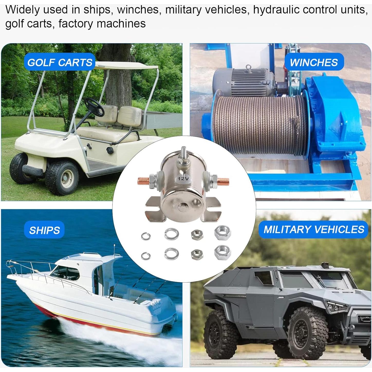 Relé de Solenoide 12V 200A LDMINDA 3 Terminales Automático