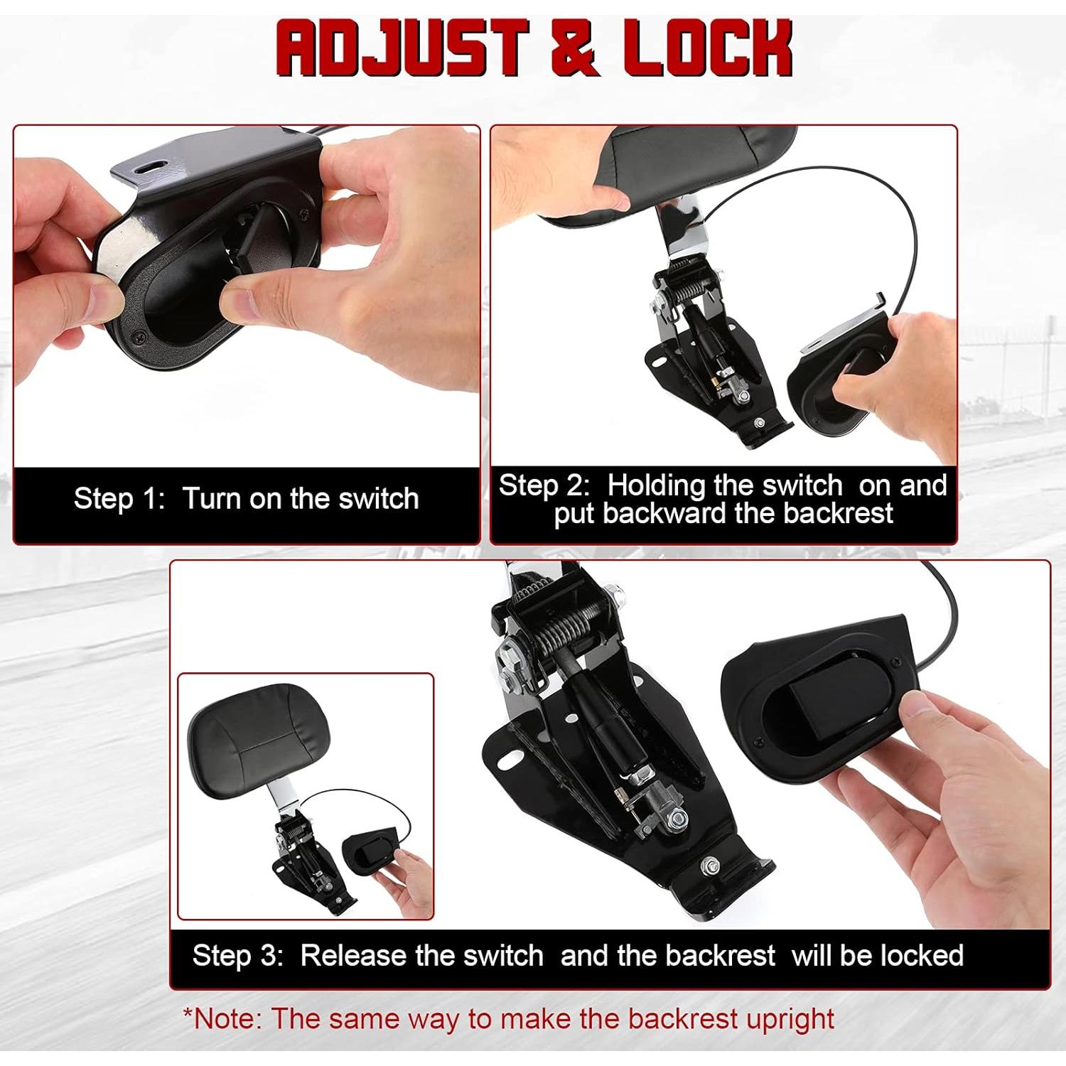 Respaldo Ajustable INNOGLOW para Conductor Harley 2009-2020