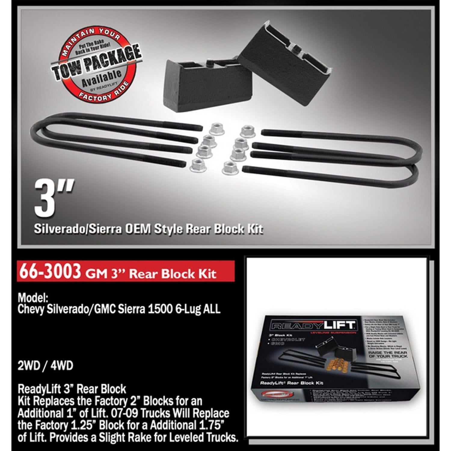 Kit de Bloques Traseros ReadyLift 3" para GM Silverado/Sierra