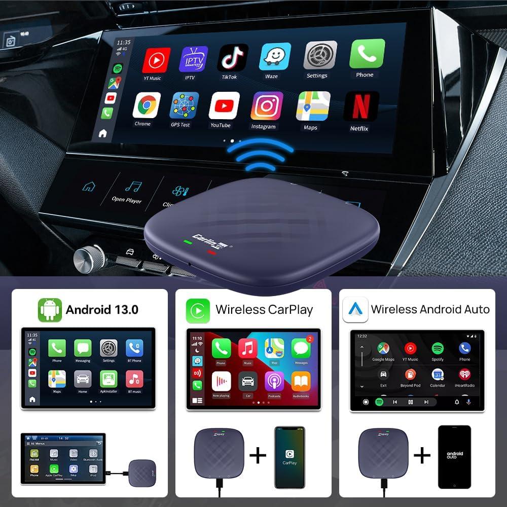 Adaptador Carlinkit AI Box Max Plus para CarPlay y Android 13.0