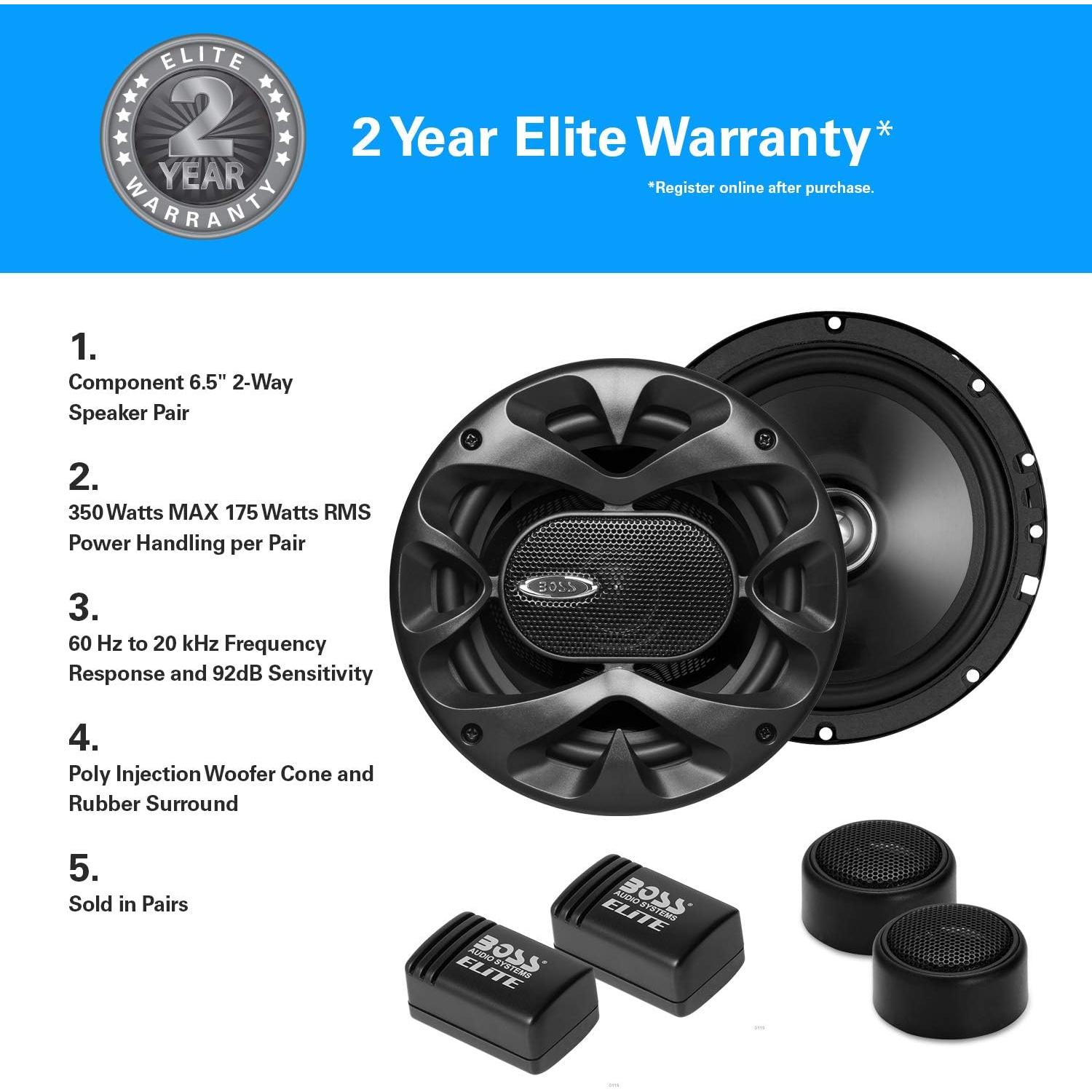 Altavoces de coche BOSS BCK65 - 2 vías 350W, 16.51 cm