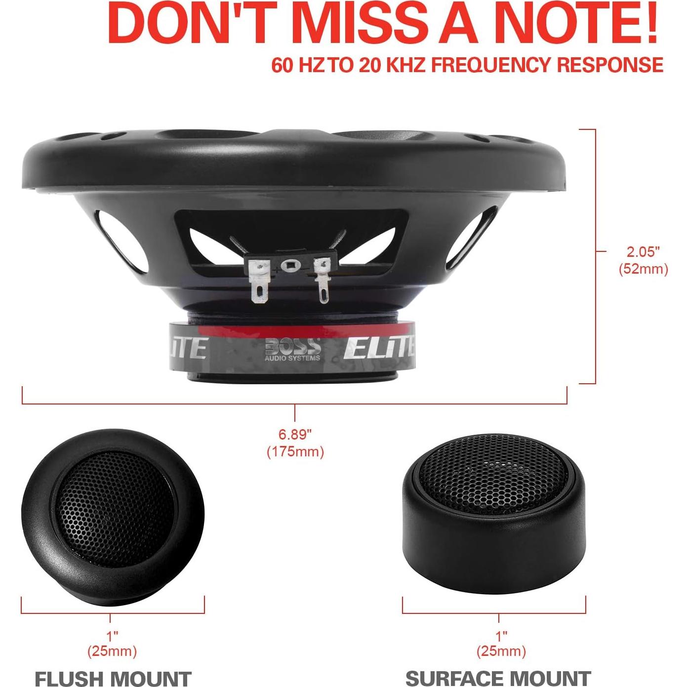 Altavoces de coche BOSS BCK65 - 2 vías 350W, 16.51 cm