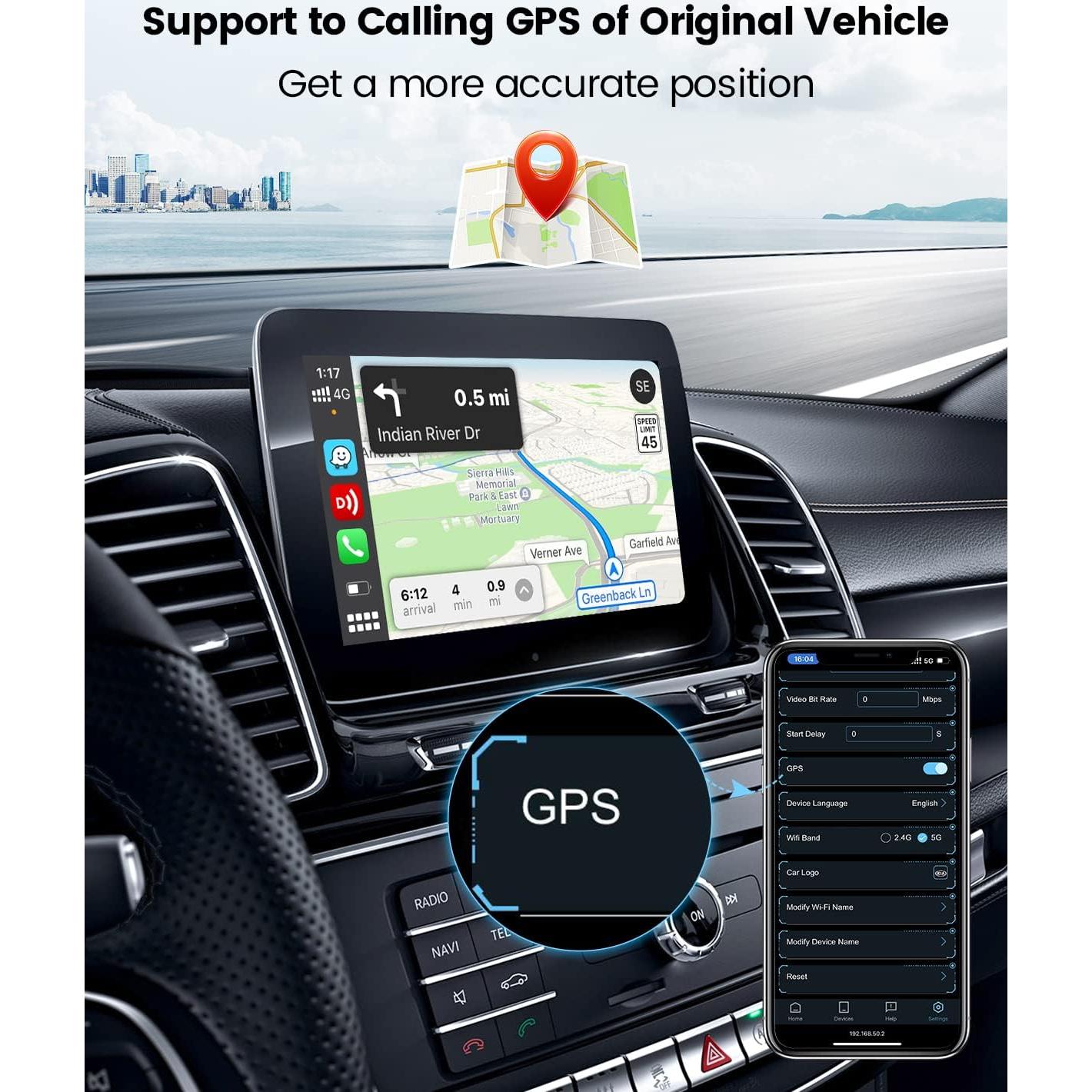 Adaptador Inalámbrico CarPlay Carlinkit 3.0 para Autos 2016-2018