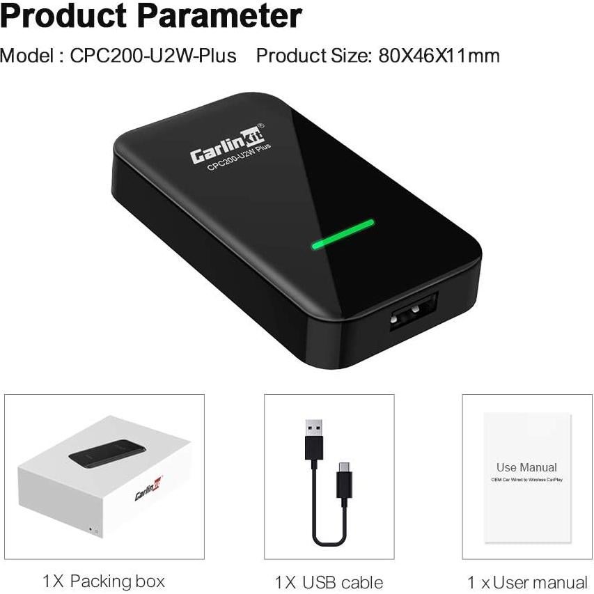 Adaptador Inalámbrico CarPlay Carlinkit 3.0 para Autos 2016-2018