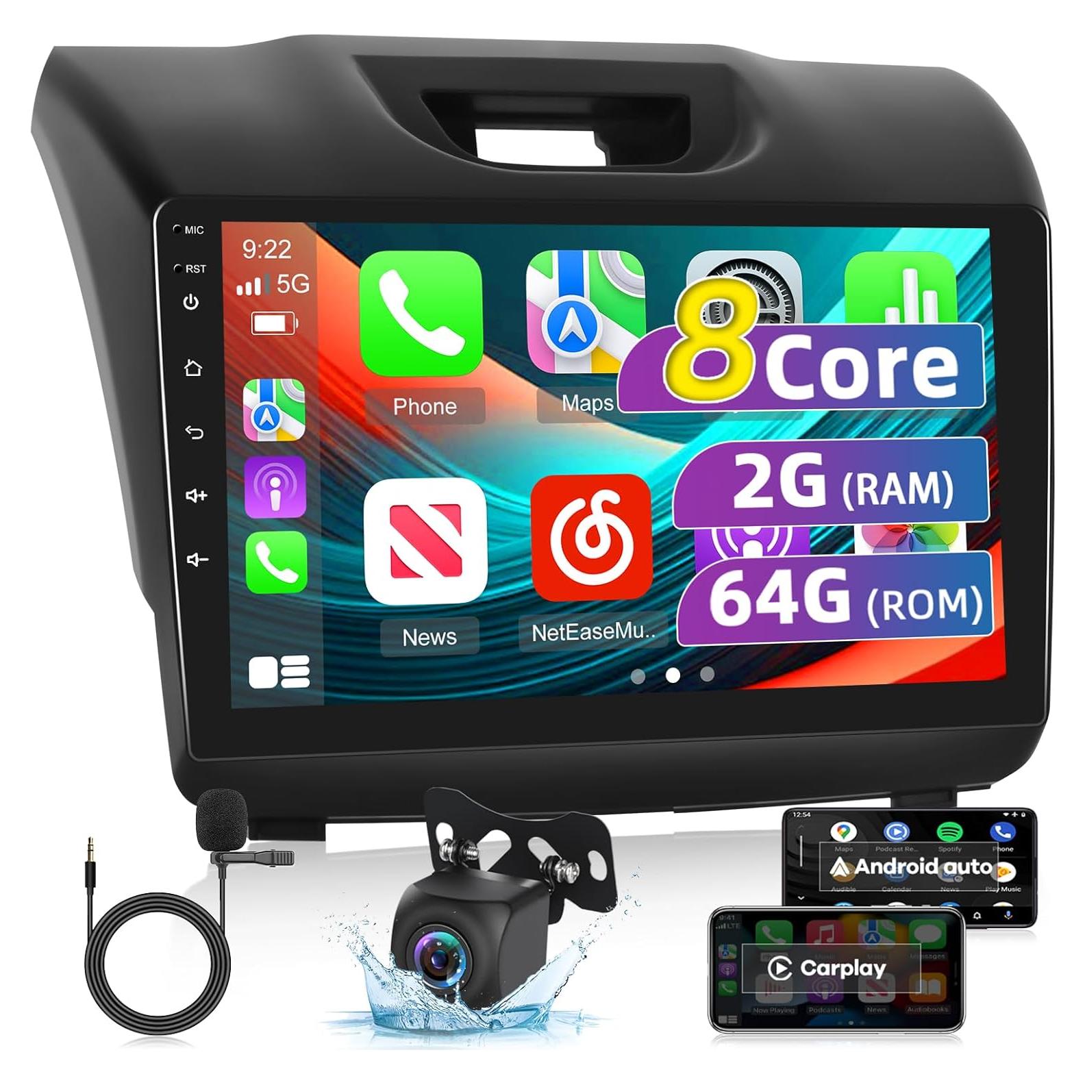 Radio de Coche EKAT para Isuzu D-MAX/MU-X 2015-2018 - 9" Android 13