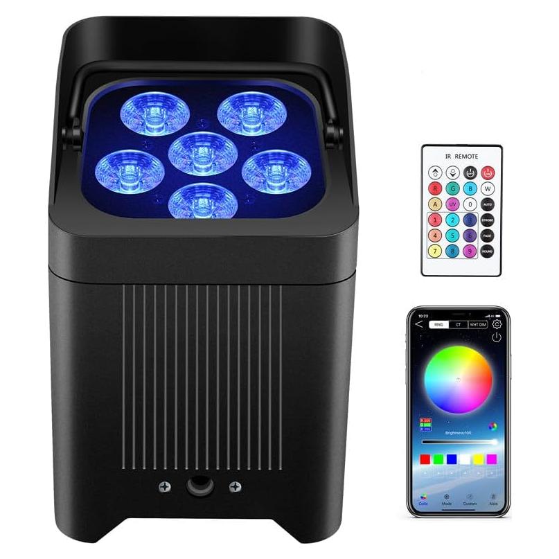 Luz Par Inalámbrica Recargable OPPSK 108W RGBWA+UV 9600mAh