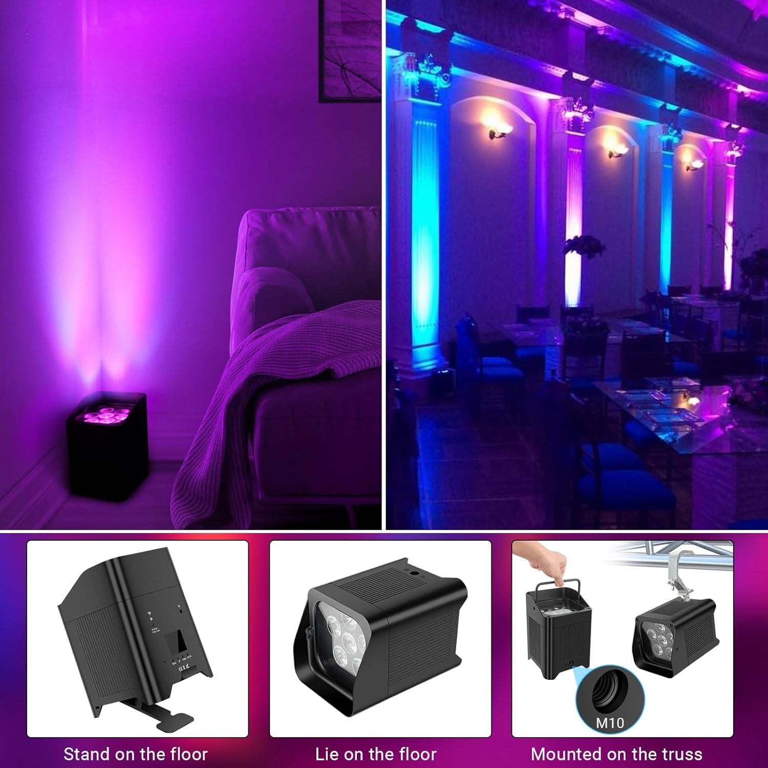 Luz Par Inalámbrica Recargable OPPSK 108W RGBWA+UV 9600mAh