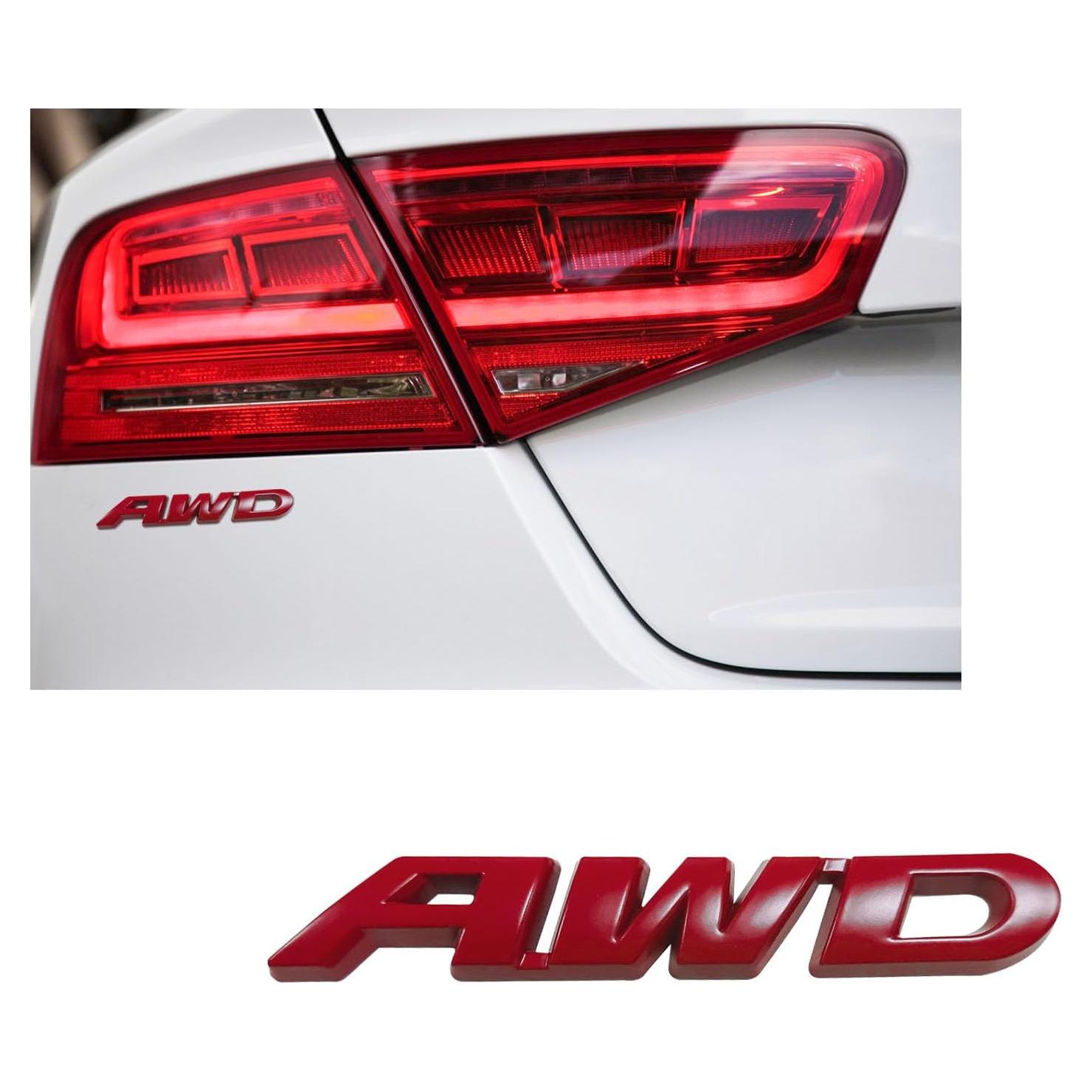 Calcomanía Emblema AWD Dickno Rojo 9.19x1.5cm Universal