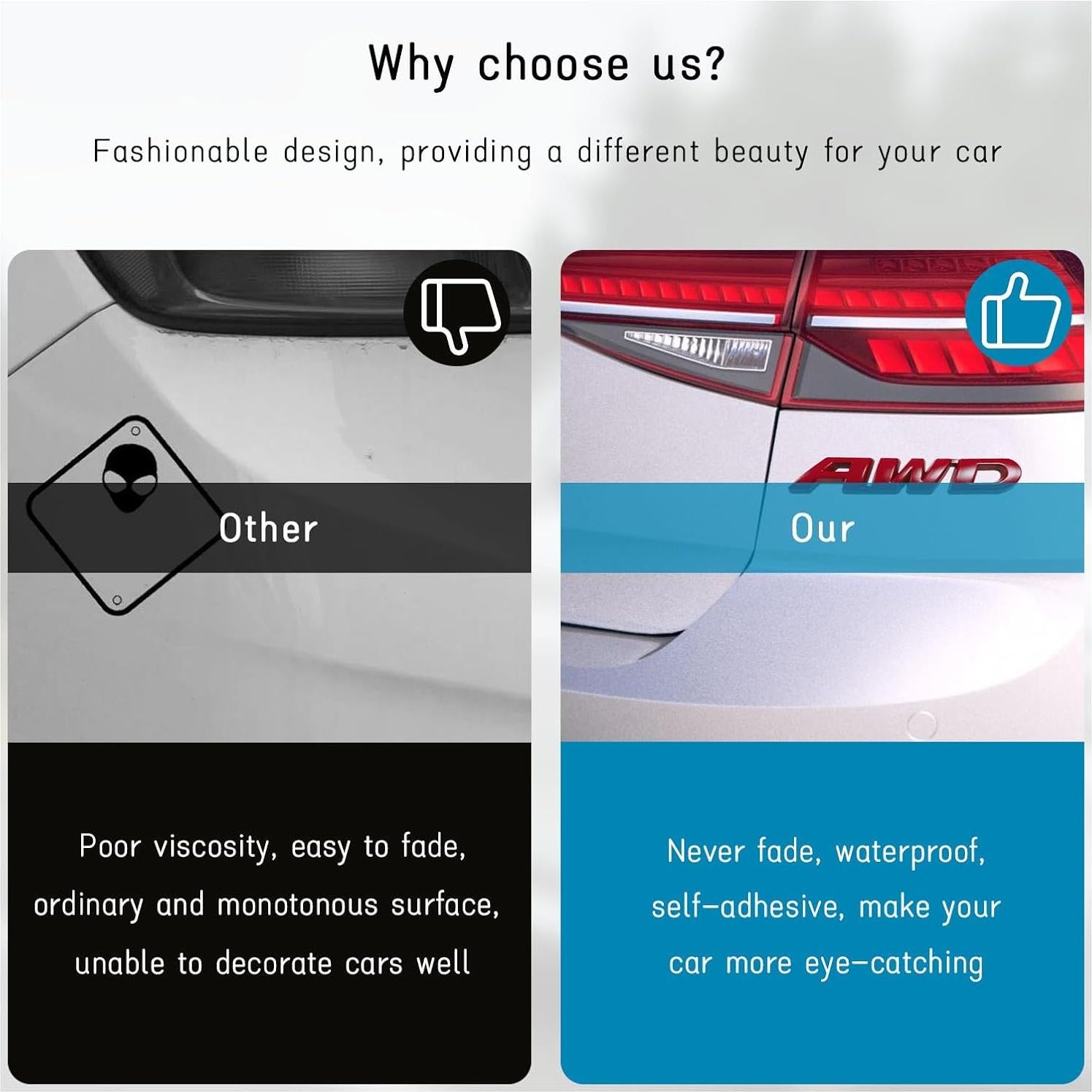 Calcomanía Emblema AWD Dickno Rojo 9.19x1.5cm Universal