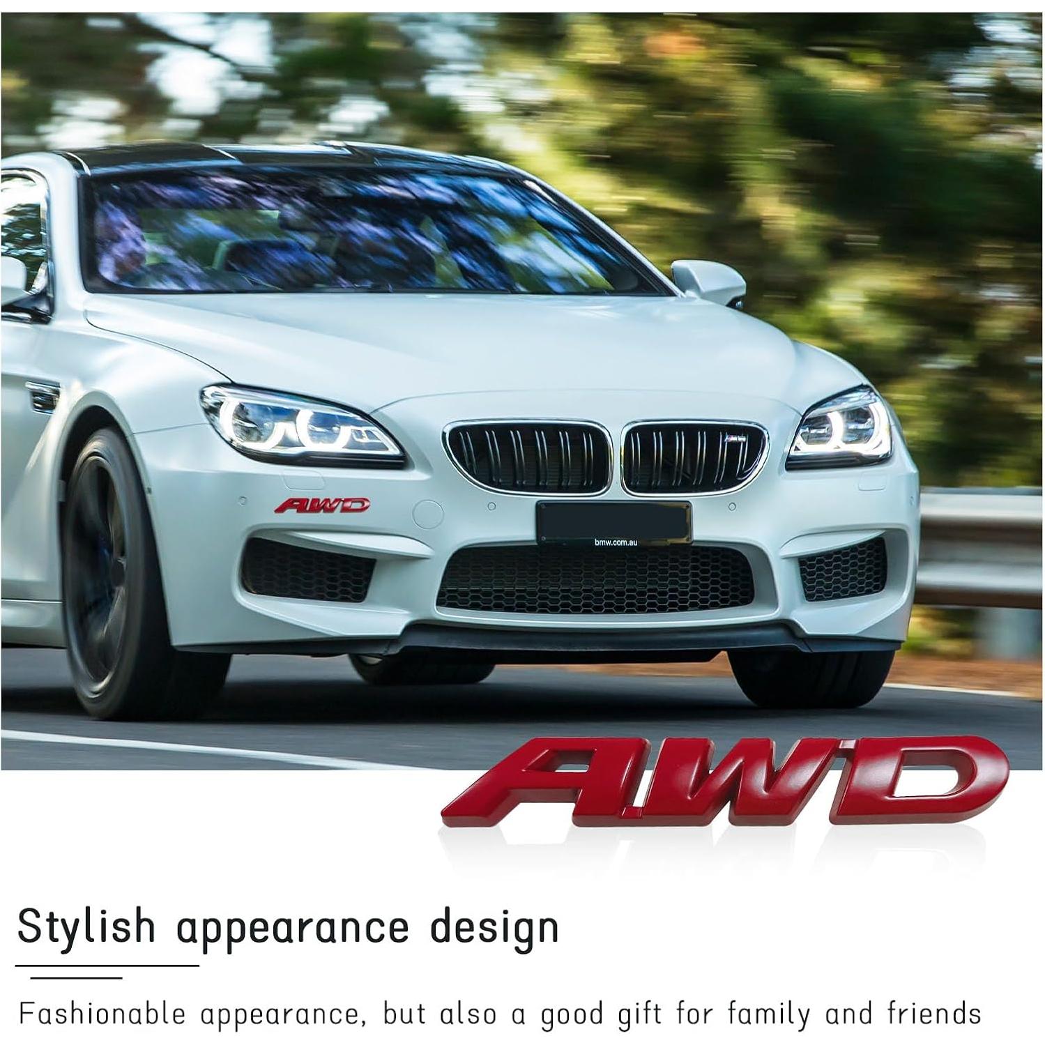 Calcomanía Emblema AWD Dickno Rojo 9.19x1.5cm Universal