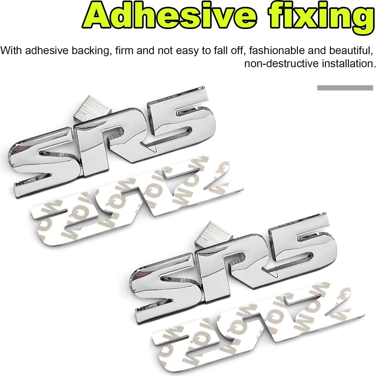 Calcomanías de Emblema de Metal Dickno SR5 V6 2 Piezas Plata