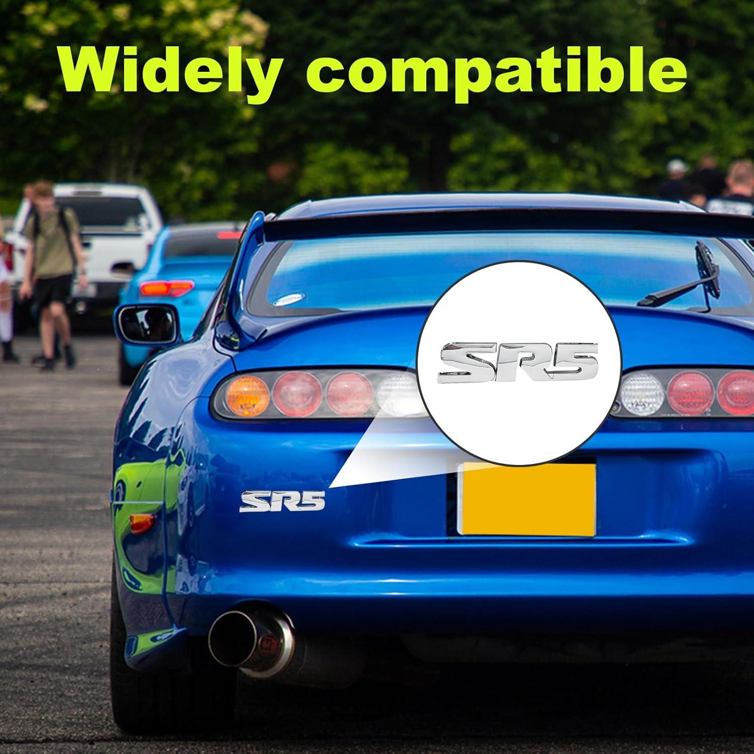 Calcomanías de Emblema de Metal Dickno SR5 V6 2 Piezas Plata