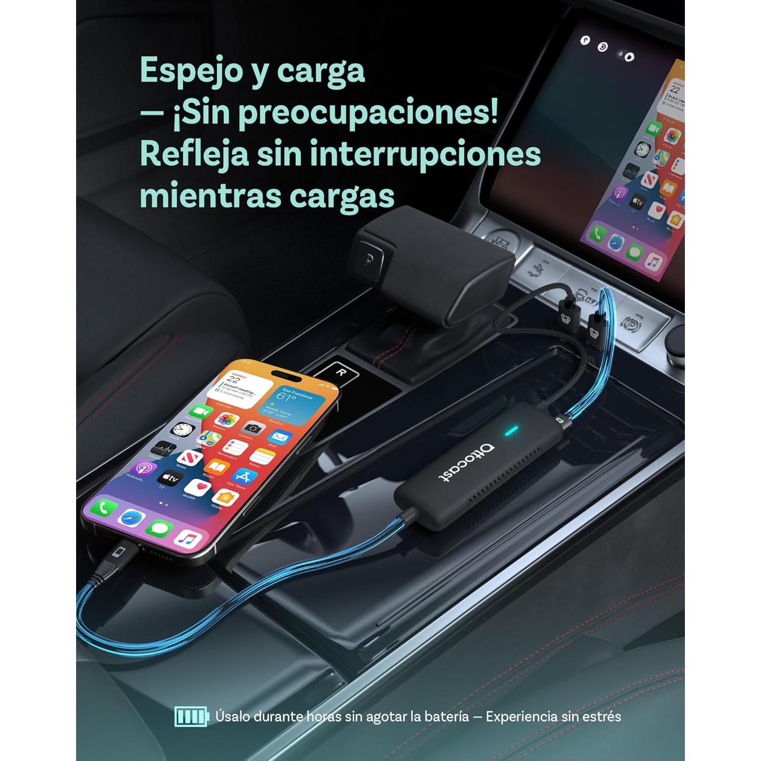 Ottocast Mirror Touch - Adaptador Inalámbrico CarPlay 207g